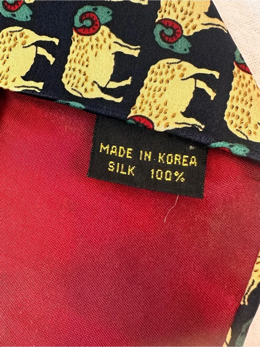 Classic Black Tie with Gold Ram Pattern - Men Accessories